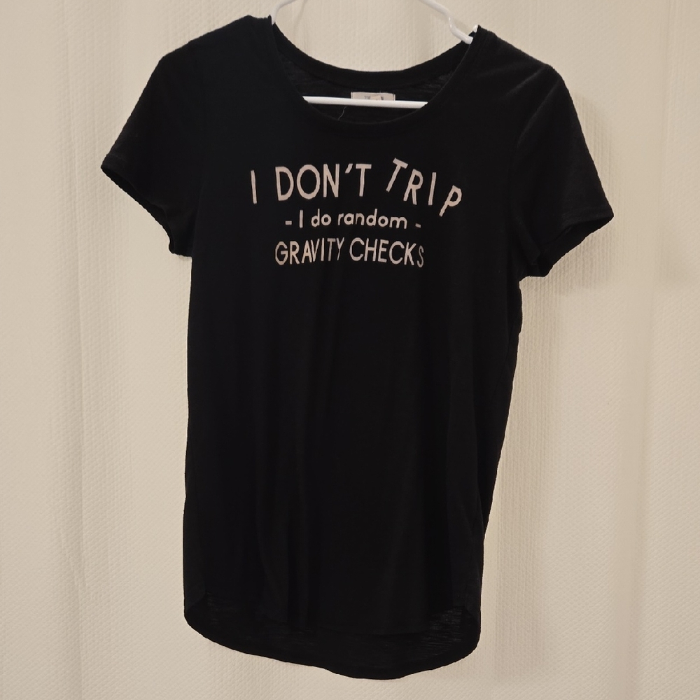 Maurice's Black Graphic Tee With Humorous Message